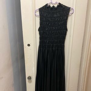 Faux leather black dress